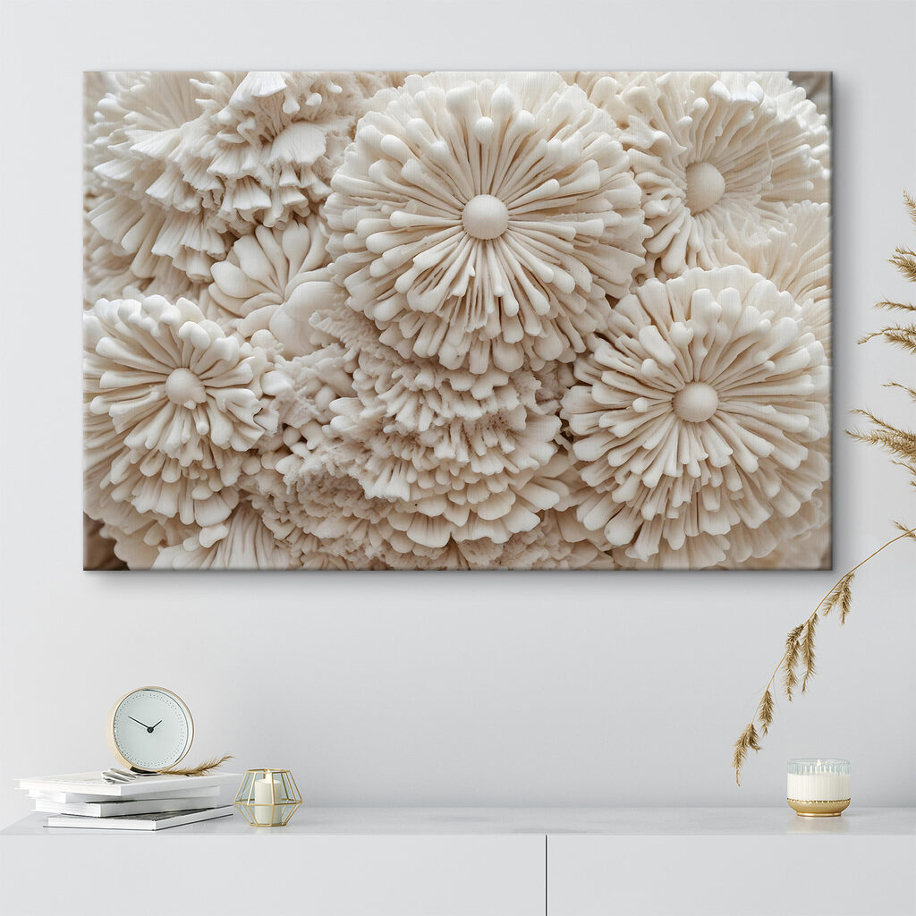 Weiße Blüten als Rosetten — Interieur 2