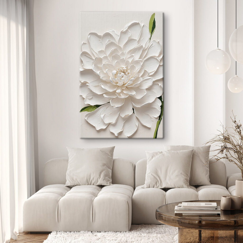 Weiße Blüte, grüne Akzente — Interieur 5