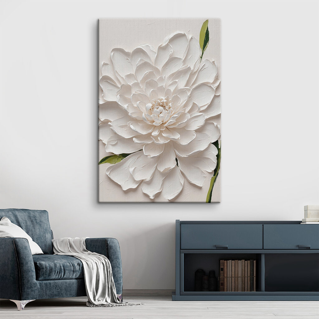 Weiße Blüte, grüne Akzente — Interieur 2