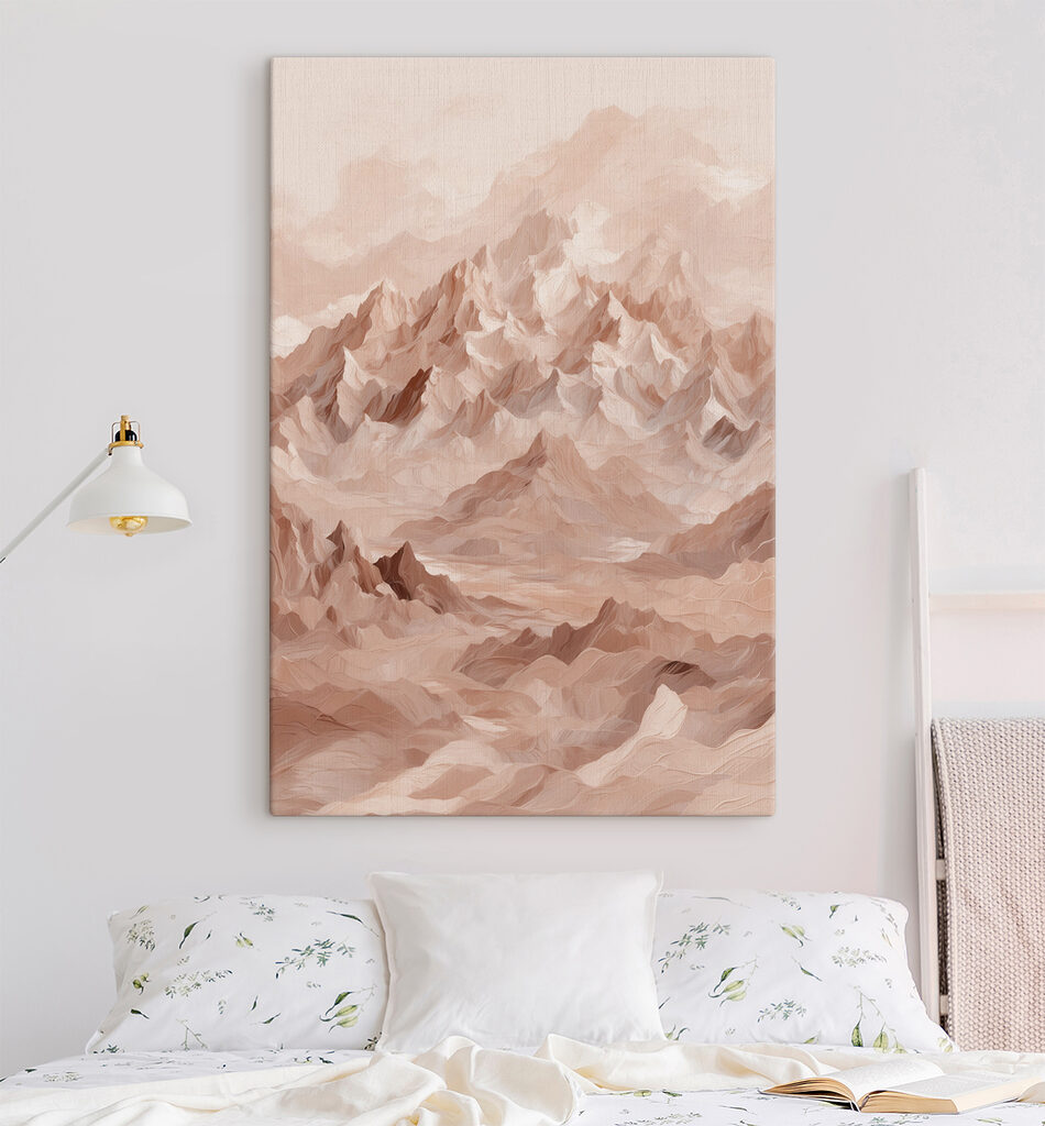 Rosa Berggipfel im Nebel — Interieur 3