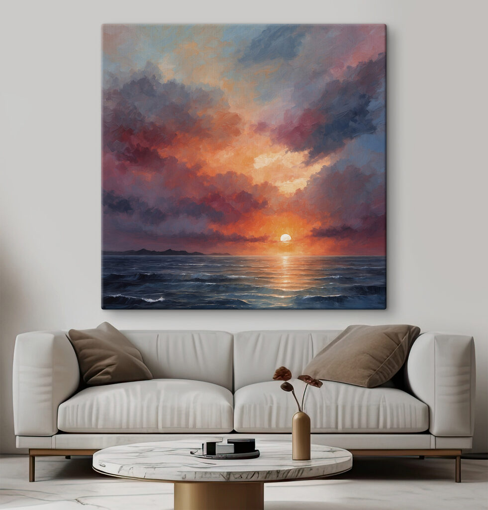 Abendsonne zwischen violetten Wolken — Interieur 1