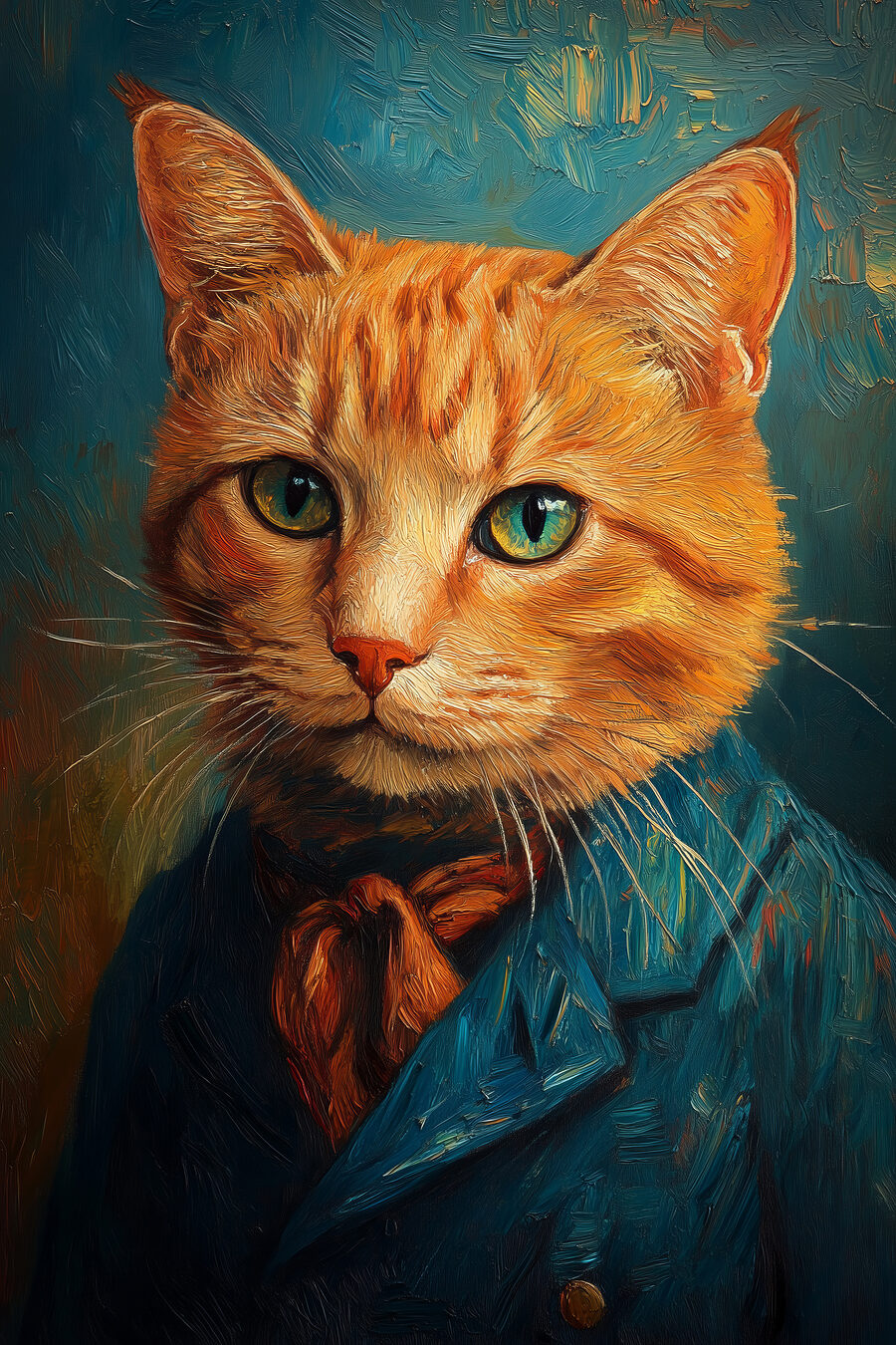 Katze im Abendanzug — ganzes Design