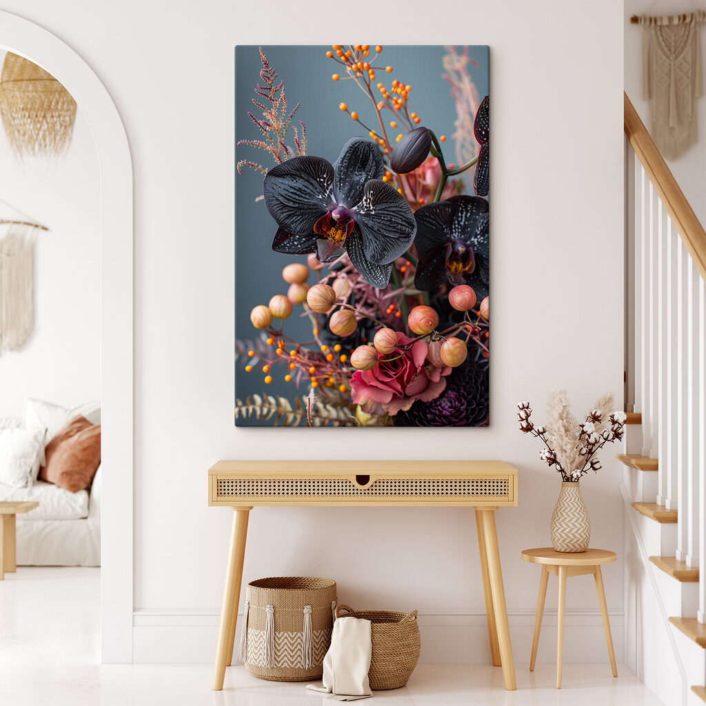 Schwarze Orchidee zwischen Beeren — Interieur 1