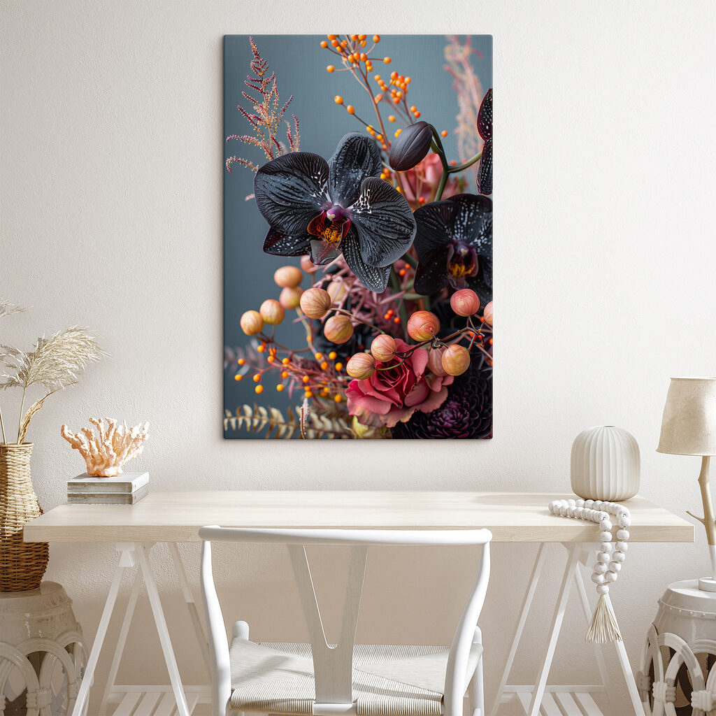 Schwarze Orchidee zwischen Beeren — Interieur 3