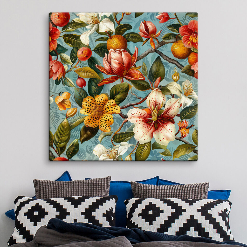 Blüten zwischen orangefarbenen Früchten — Interieur 2