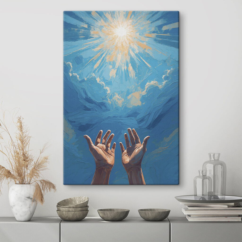 Hände dem Sonnenlicht entgegen — Interieur 1