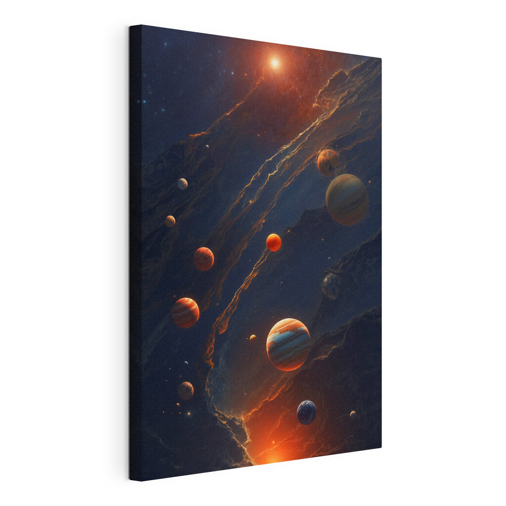 Planeten an einer Feuerspur — Produktansicht