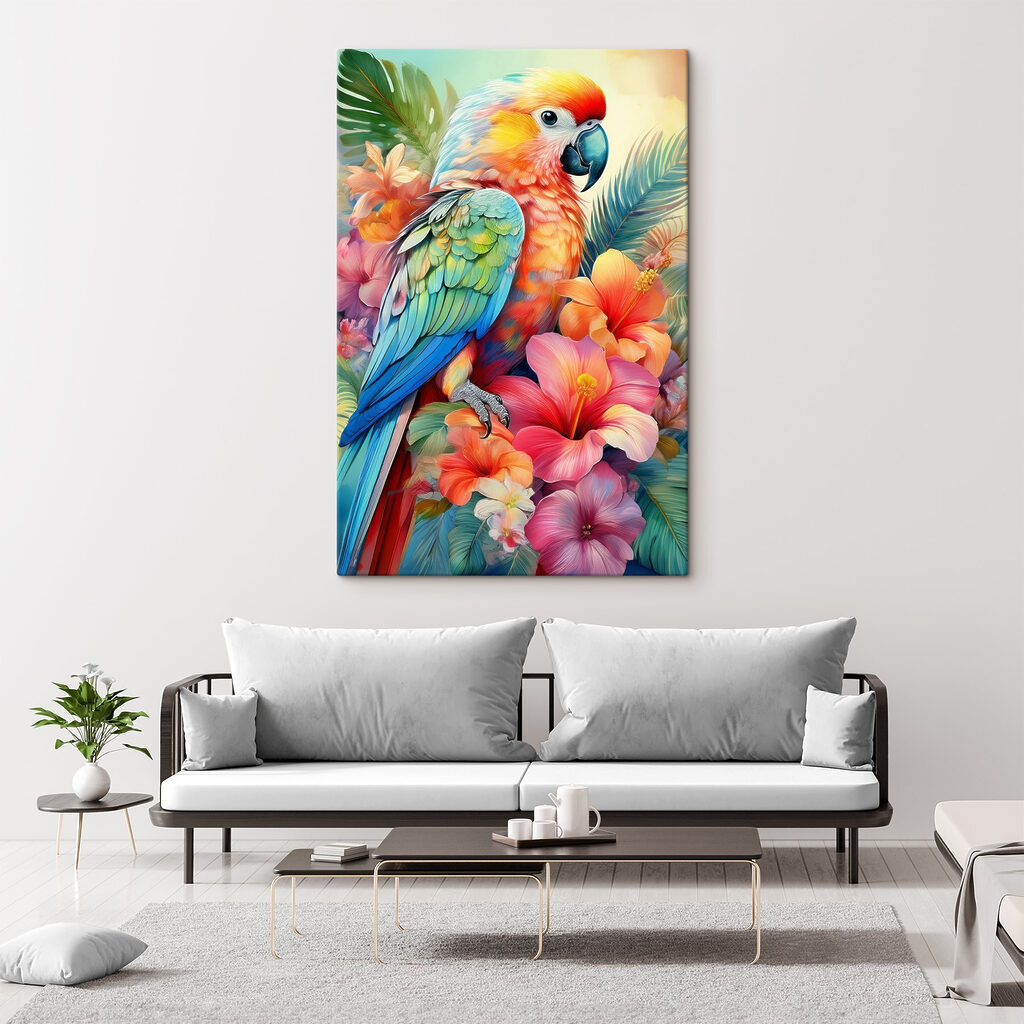 Papagei zwischen Tropenblüten — Interieur 3