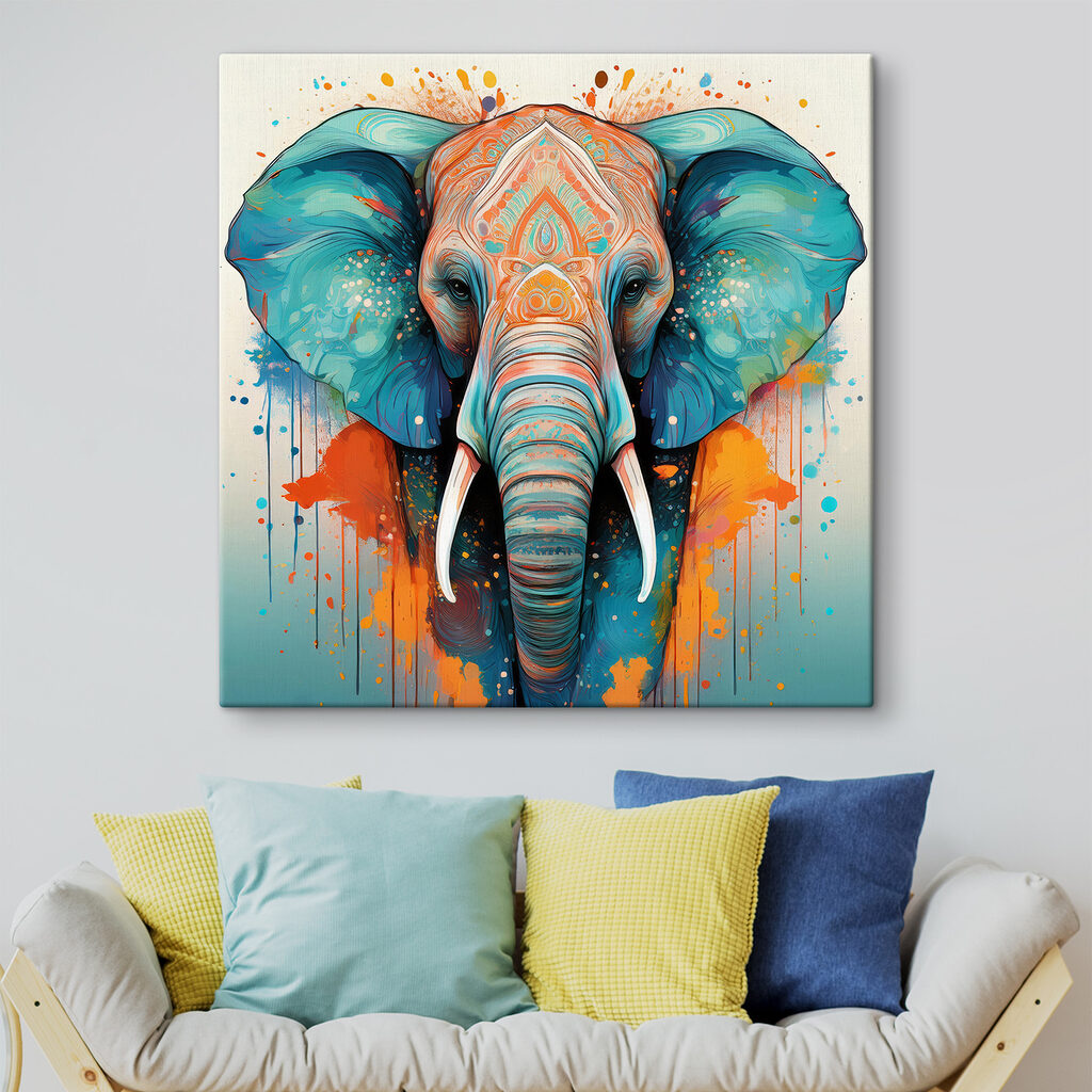 Elefant mit hellen Zierlinien — Interieur 1
