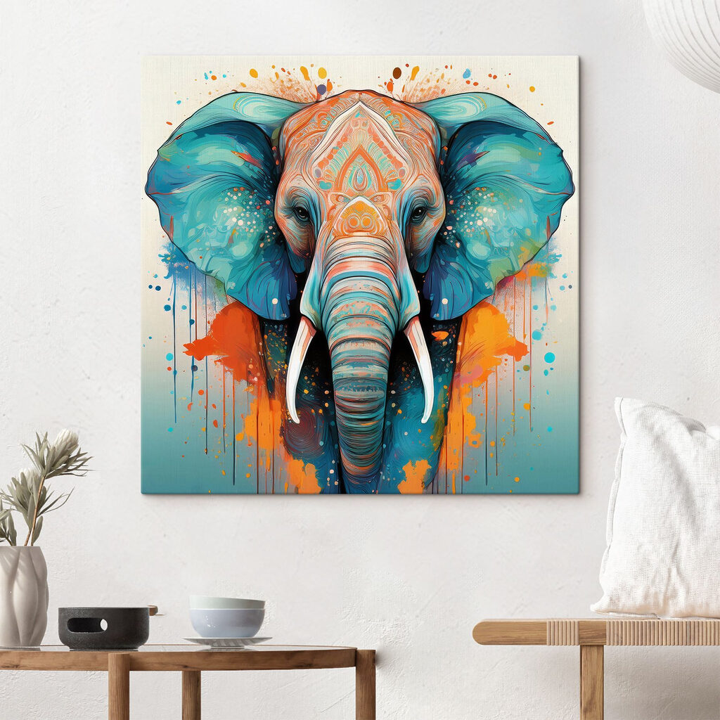 Elefant mit hellen Zierlinien — Interieur 3