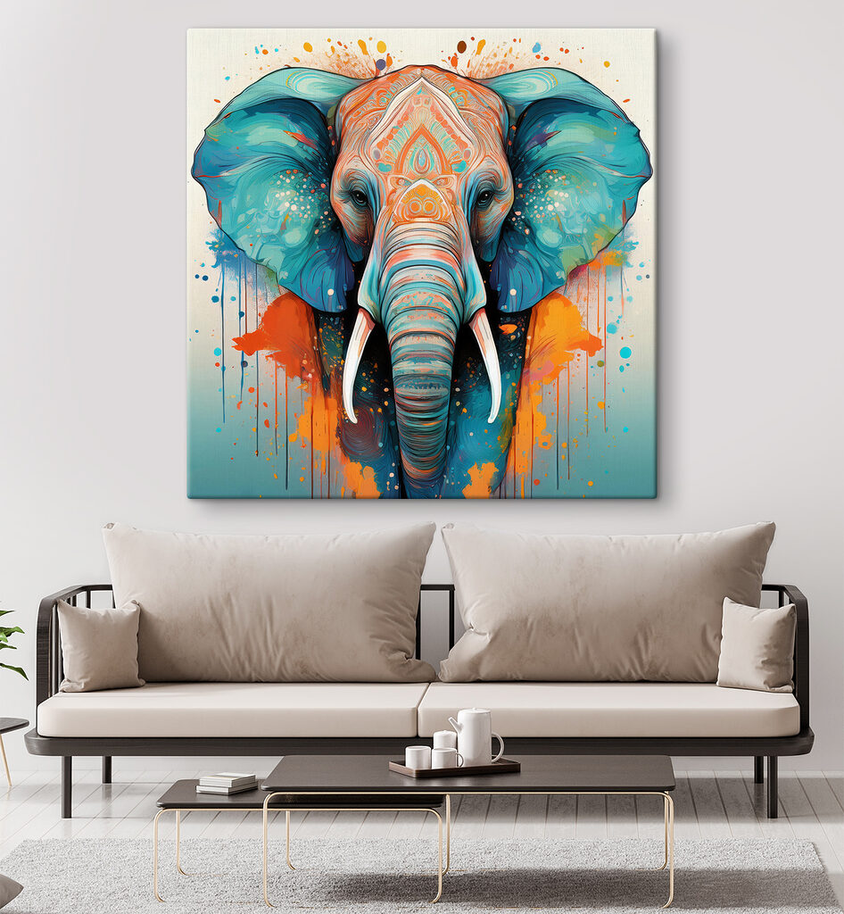 Elefant mit hellen Zierlinien — Interieur 2