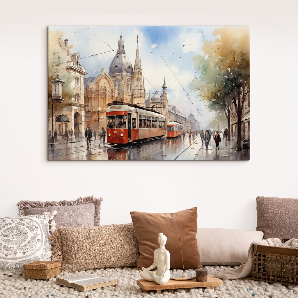 Rote Straßenbahn im Regen — Interieur 2