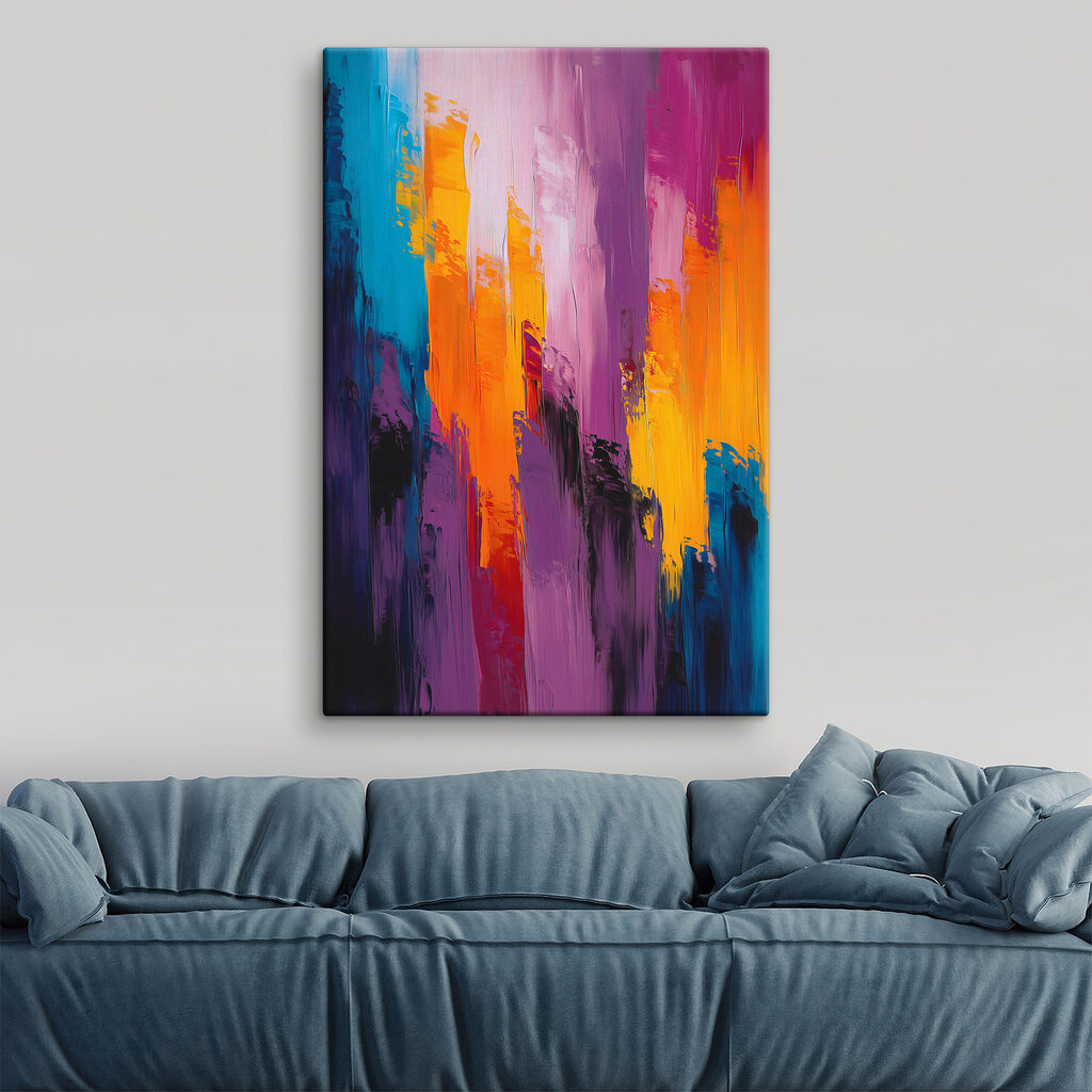 Violette und orange Farbstreifen — Interieur 2
