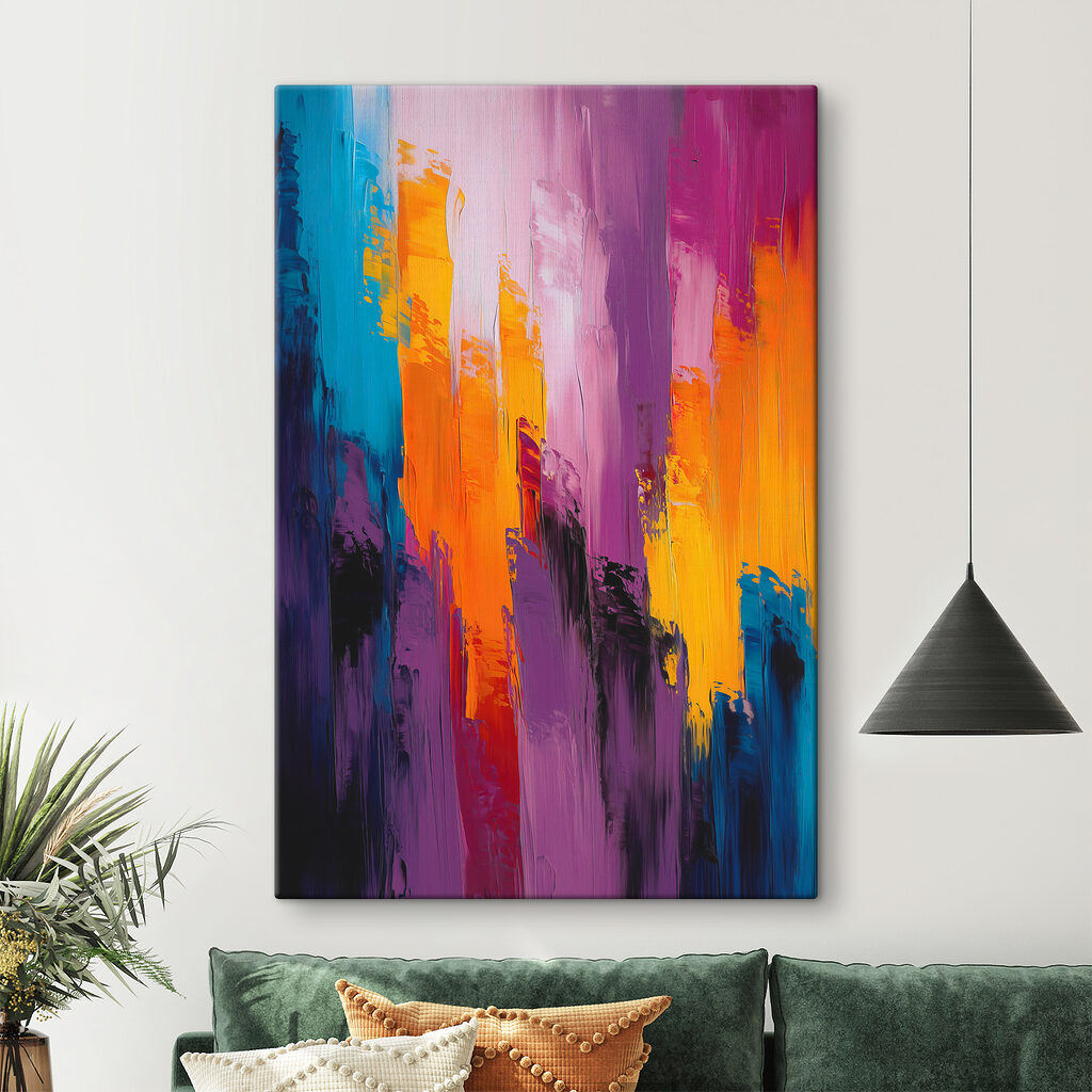 Violette und orange Farbstreifen — Interieur 1