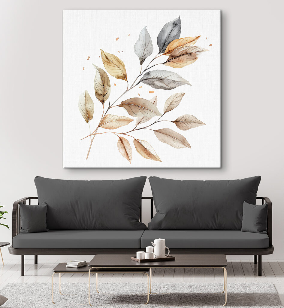 Zweig in sandgrauem Aquarell — Interieur 2