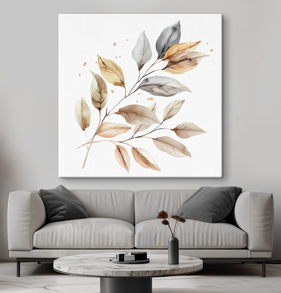 Zweig in sandgrauem Aquarell — Interieur 1