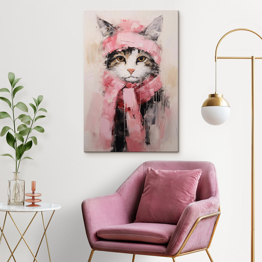 Kätzchen in rosa Wintersachen — Interieur 1