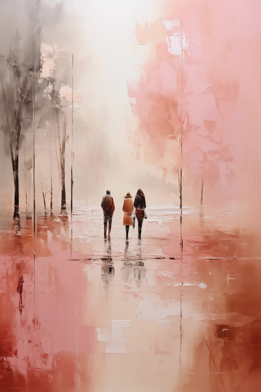 Gemeinsam durch rosa Straßen — ganzes Design