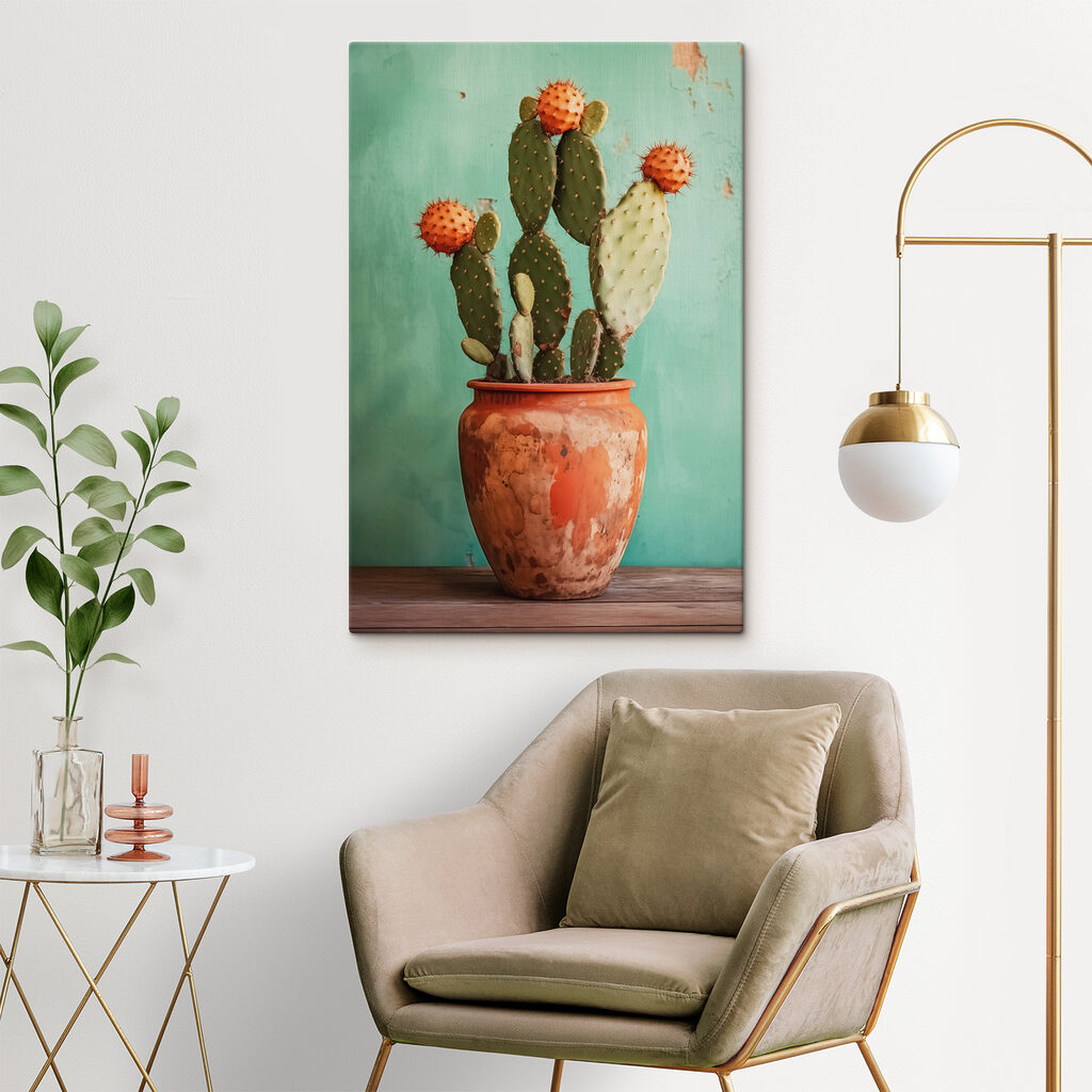 Kaktus im Terrakottatopf — Interieur 1