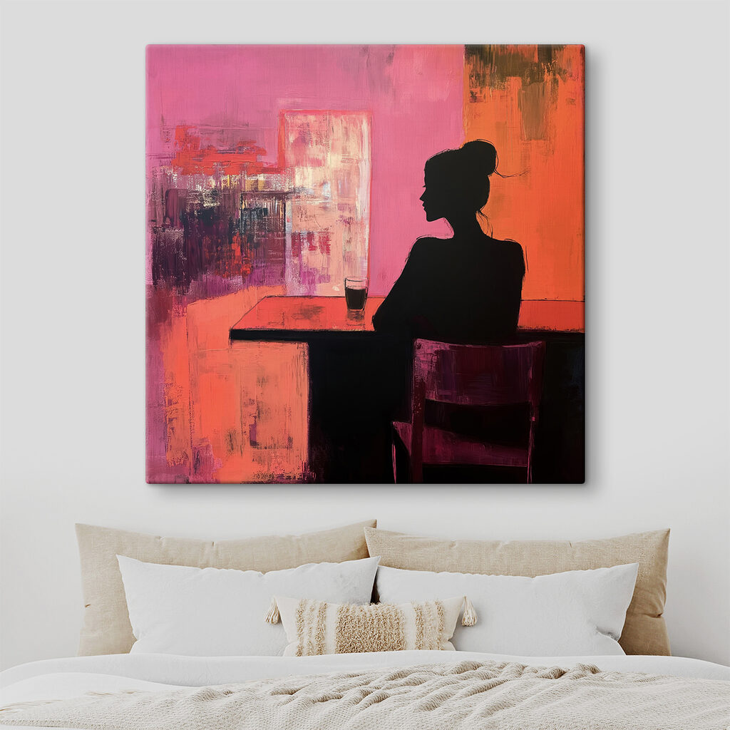 Silhouette mit Weinglas — Interieur 2
