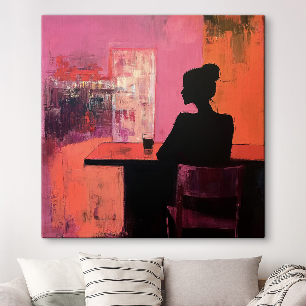 Silhouette mit Weinglas — Interieur 1