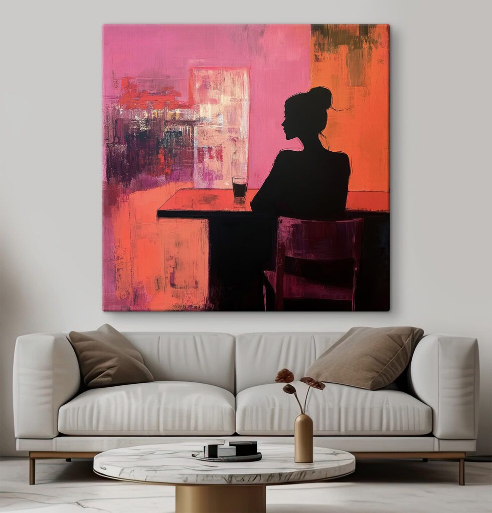 Silhouette mit Weinglas — Interieur 3