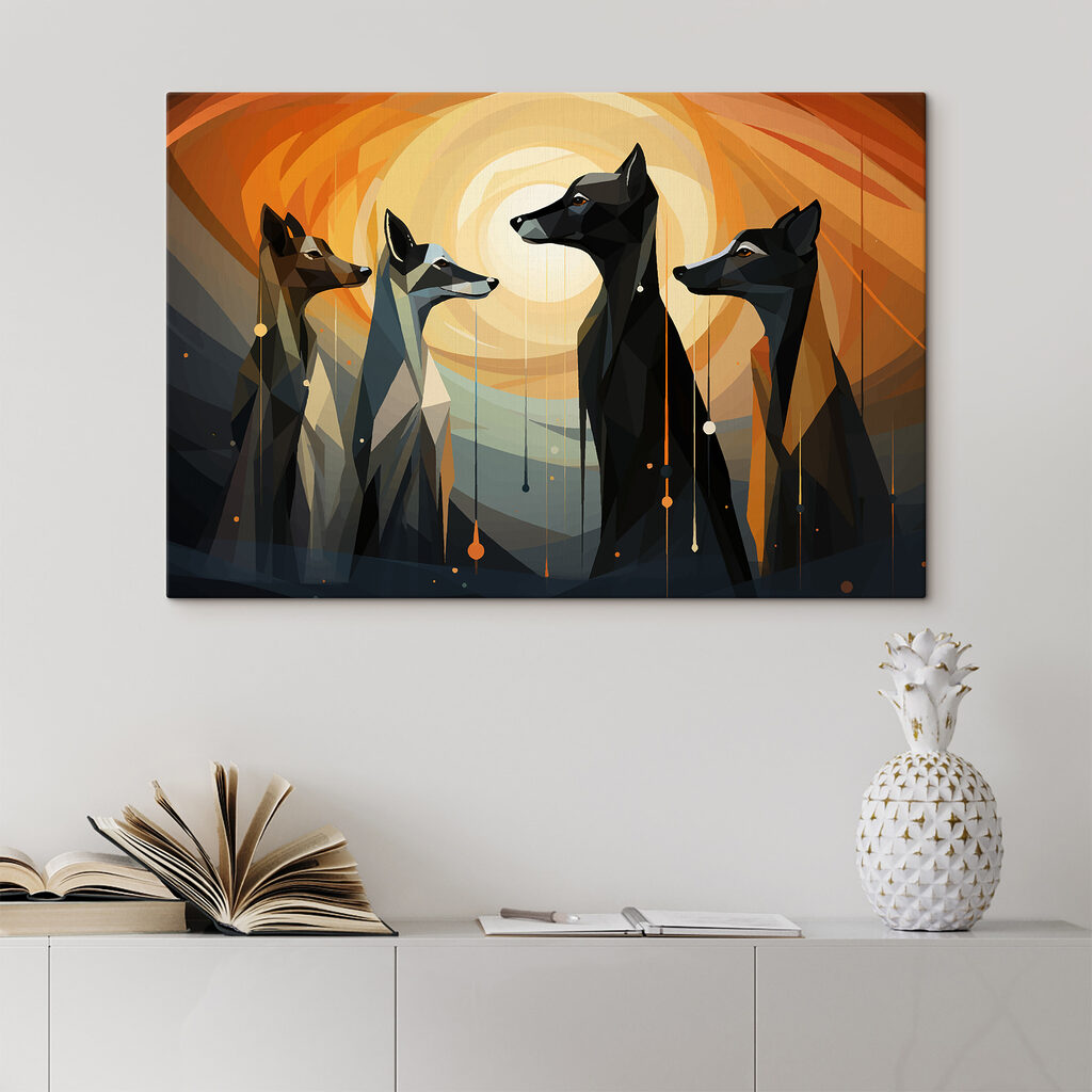Vier Hunde im Sonnenlicht — Interieur 2
