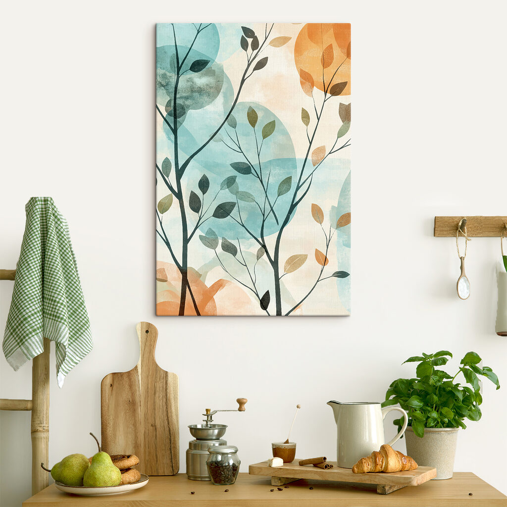 Zweige vor Pastellkreisen — Interieur 2
