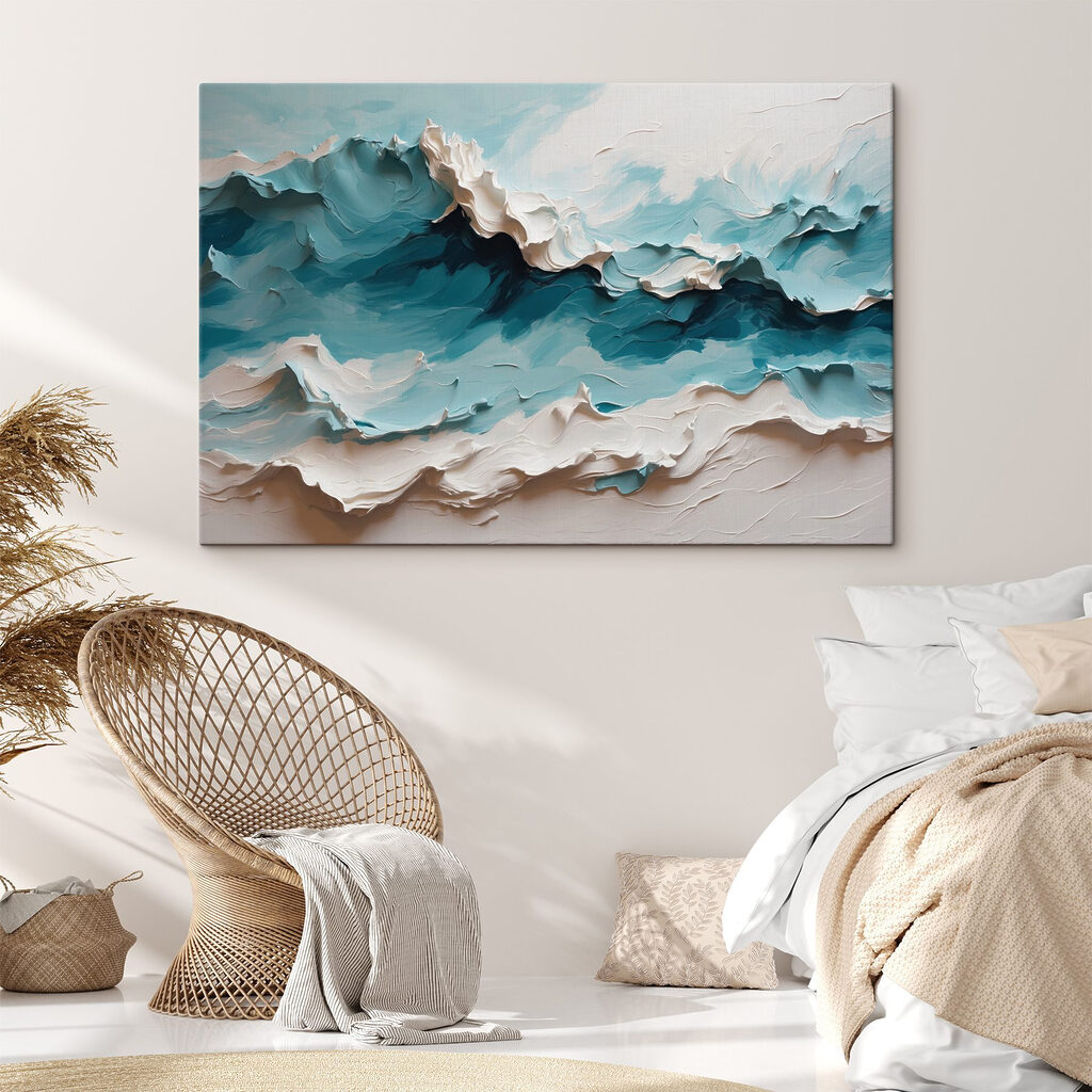 Türkisfarbene Wellen mit Weiß — Interieur 4
