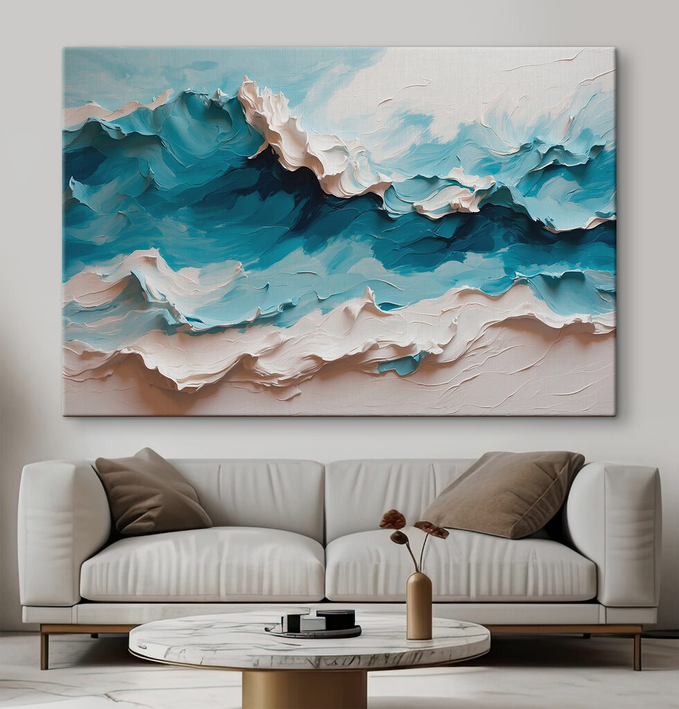 Türkisfarbene Wellen mit Weiß — Interieur 2