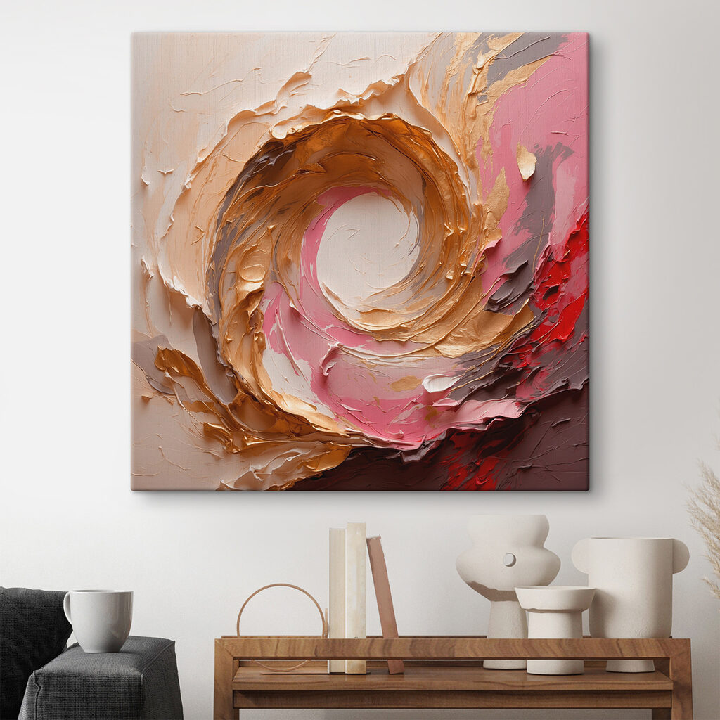 Rosa Wirbel mit Goldrand — Interieur 1