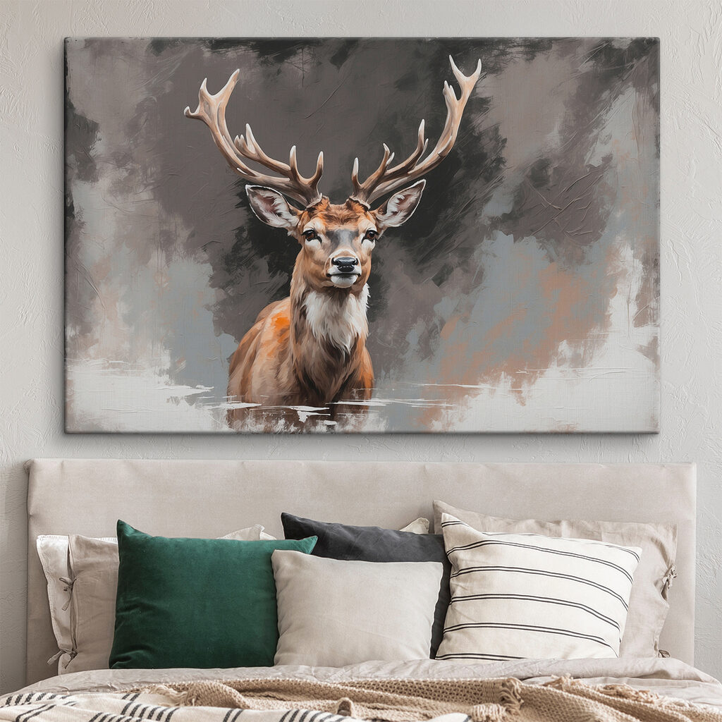 Hirsch in gedämpften Pinselstrichen — Interieur 1