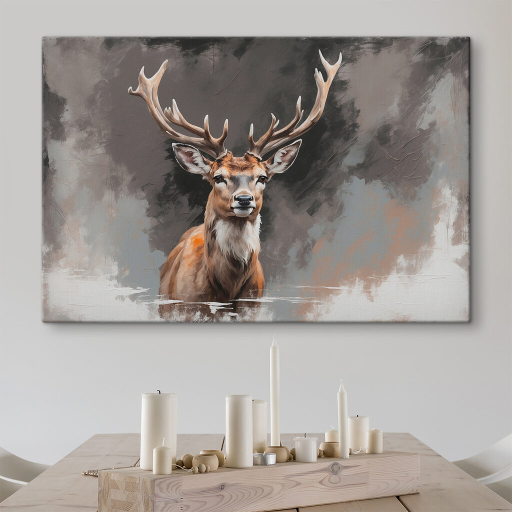 Hirsch in gedämpften Pinselstrichen — Interieur 3