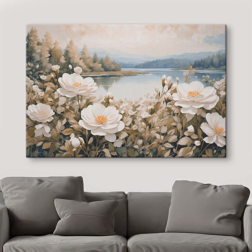 Cremeweiße Blüten am Wasser — Interieur 3