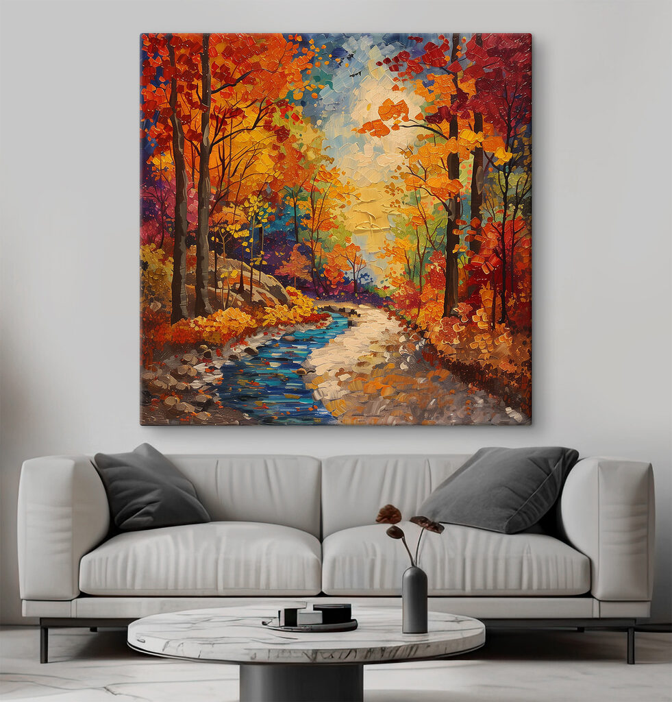 Bach in Herbstfarben in einem Interieur