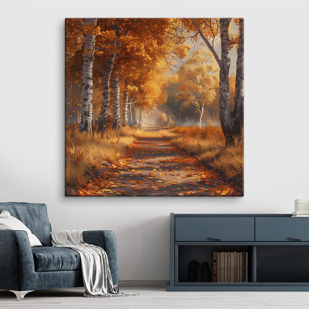 Goldener Weg zwischen Birken — Interieur 1