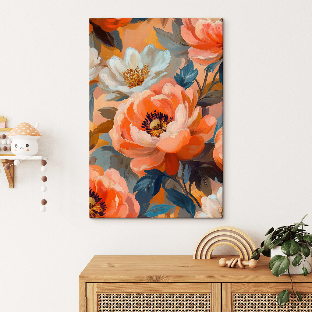 Orange und cremeweiße Blüten — Interieur 2