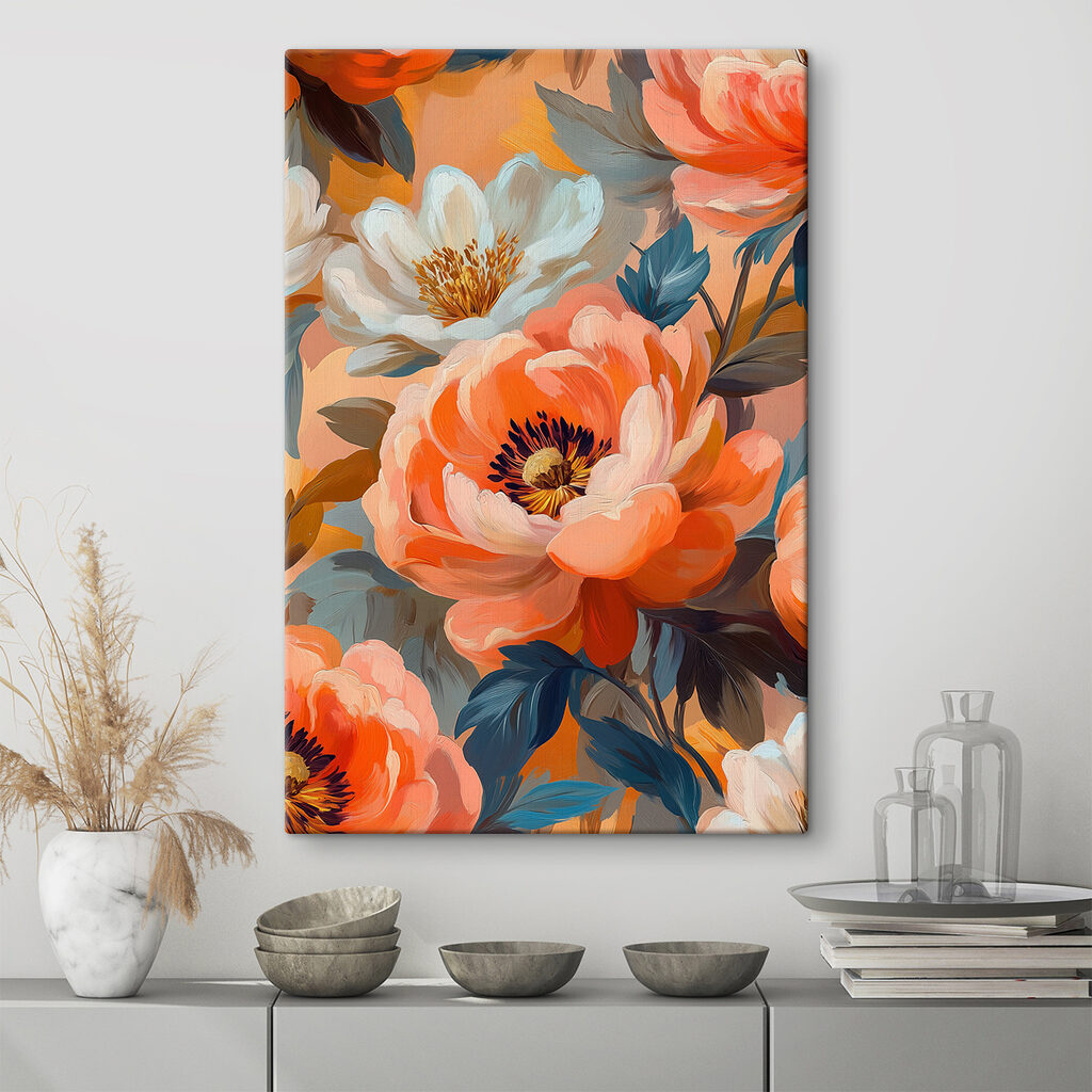 Orange und cremeweiße Blüten — Interieur 1