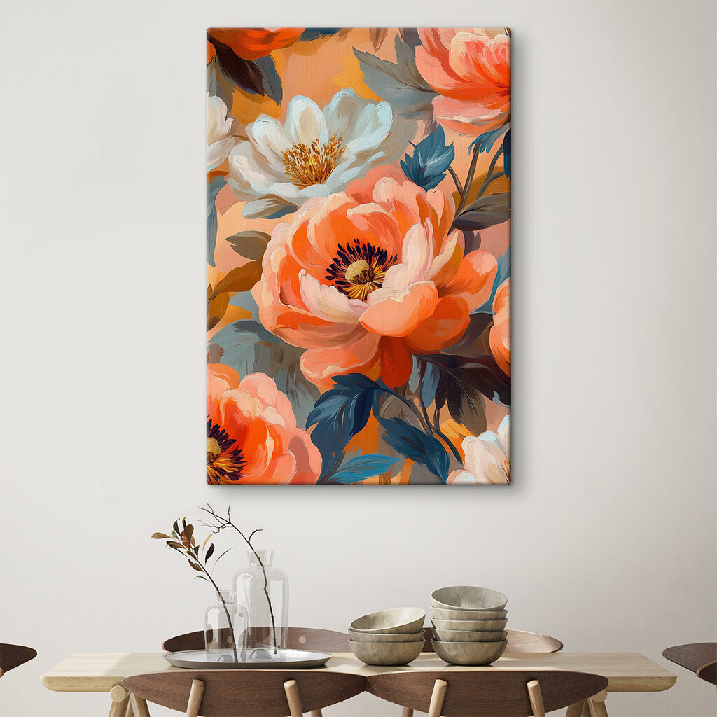 Orange und cremeweiße Blüten — Interieur 3