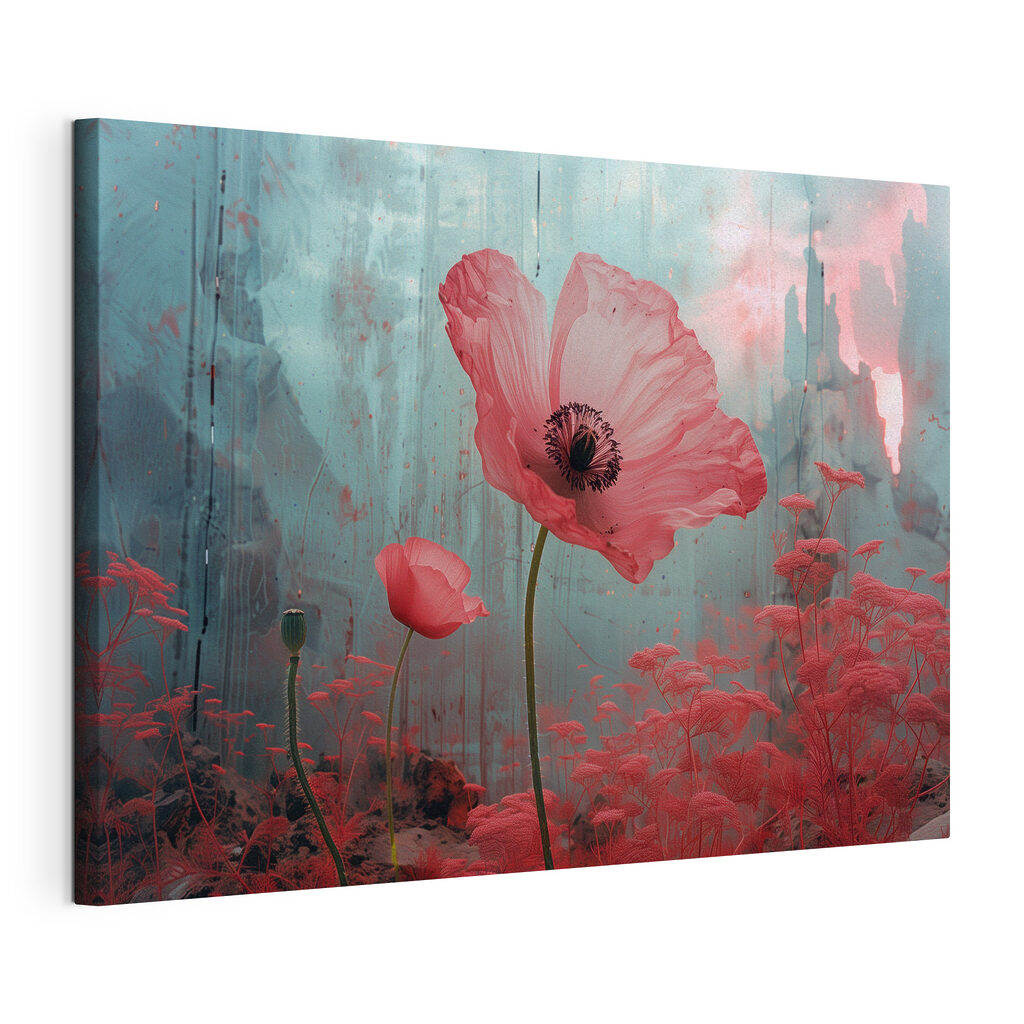 Rosa Mohn, blauer Nebel — Produktansicht