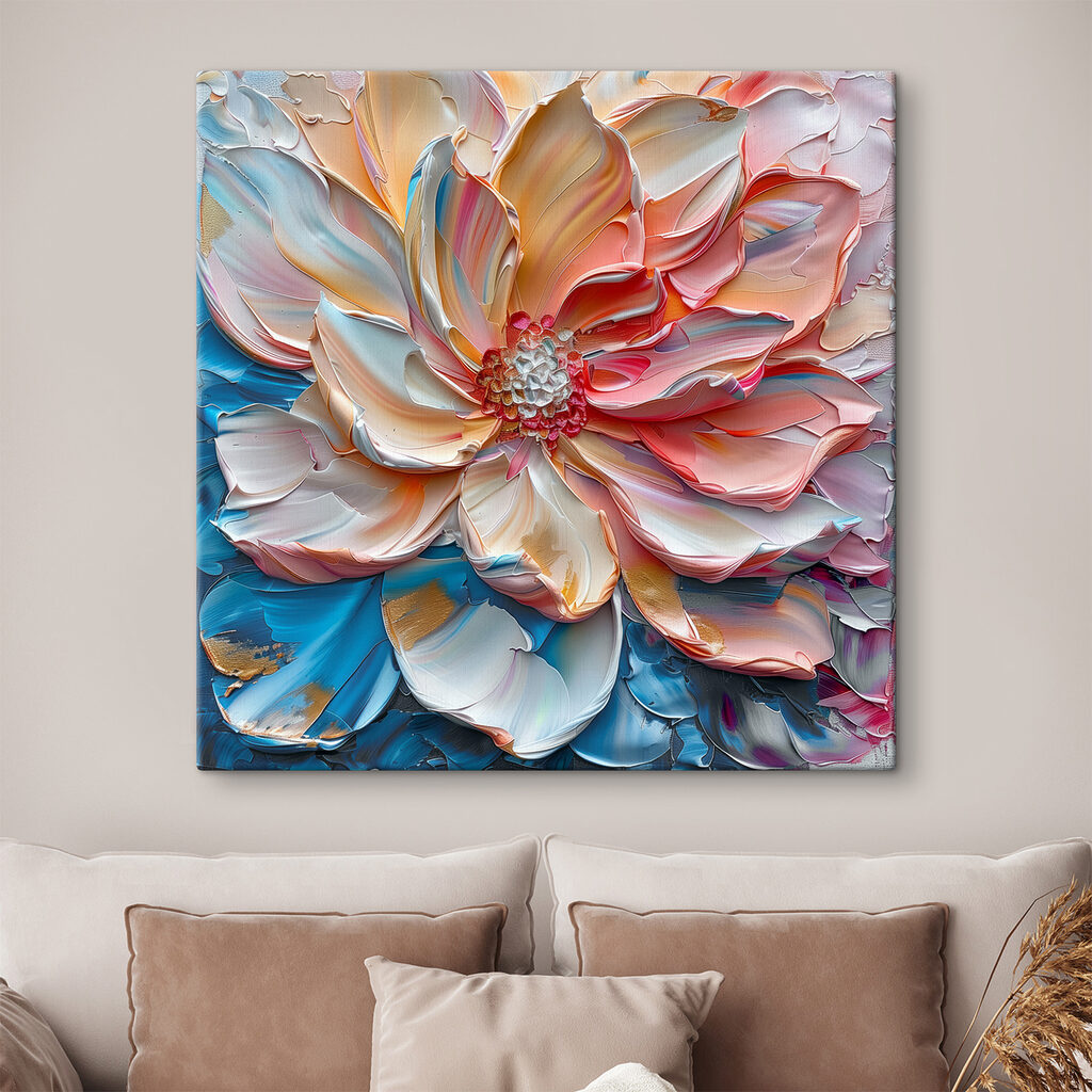 Korallrot-blaue Blüte — Interieur 1