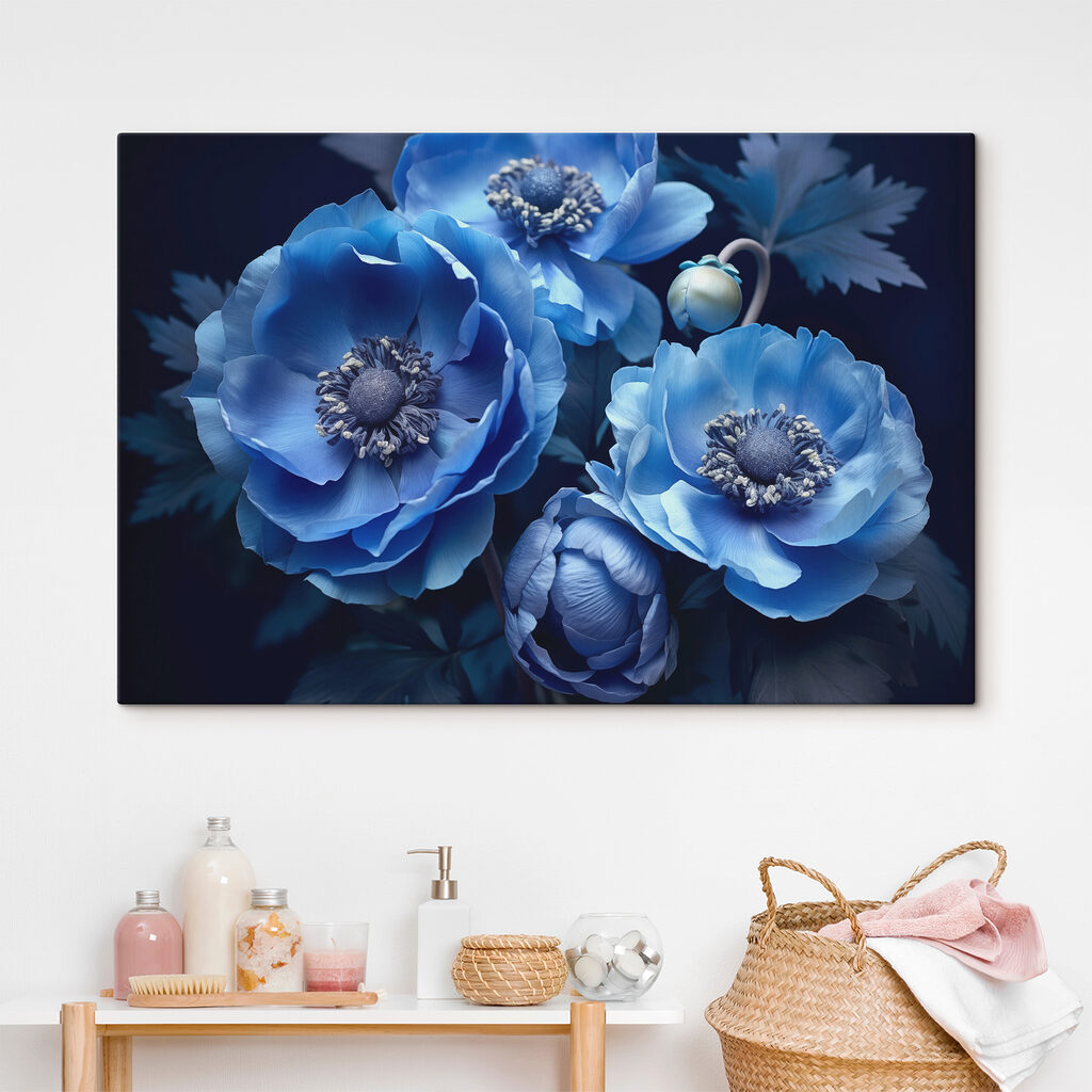 Drei Blüten in Tiefblau — Interieur 2