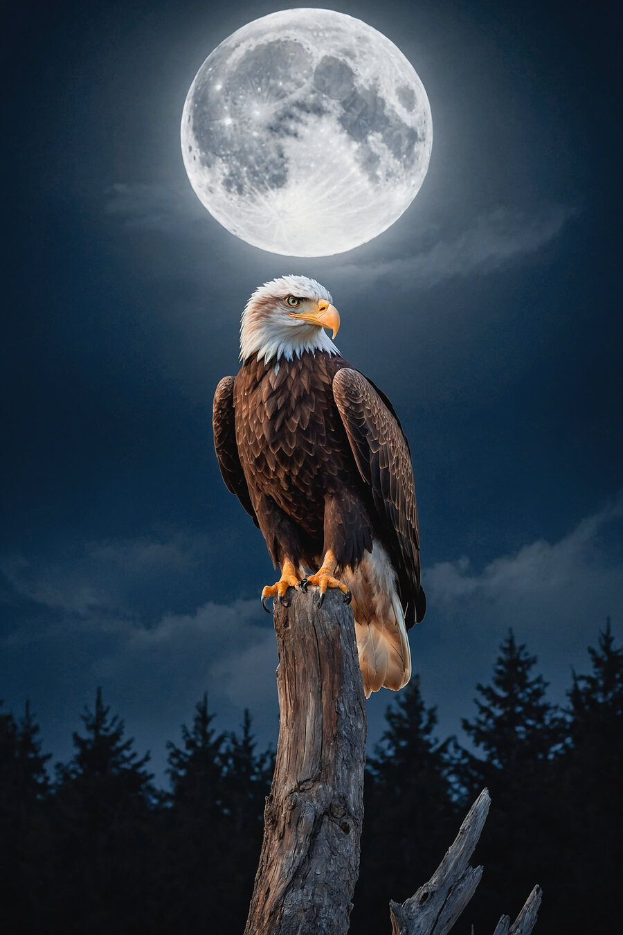 Seeadler unter Vollmond — ganzes Design