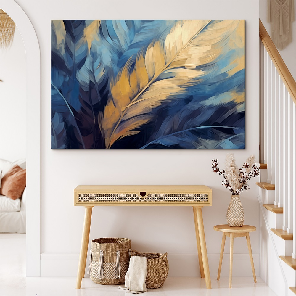 Goldene Feder auf Tiefblau — Interieur 1