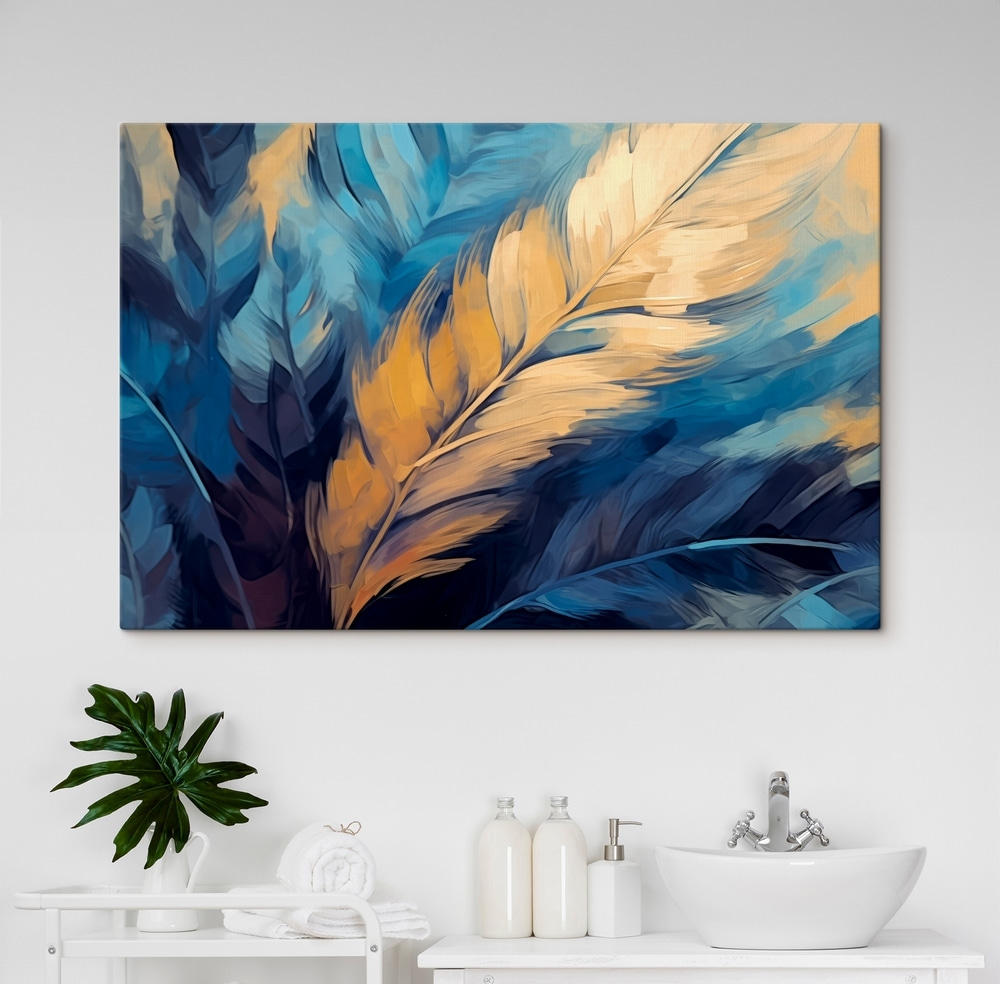 Goldene Feder auf Tiefblau — Interieur 2