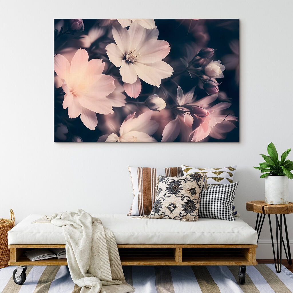 Rosa Blüten im Dunkeln — Interieur 2