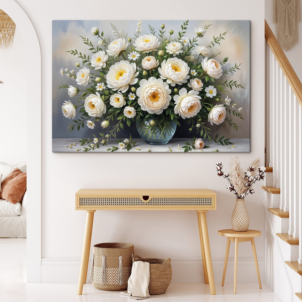 Vase mit weißen Rosen — Interieur 1