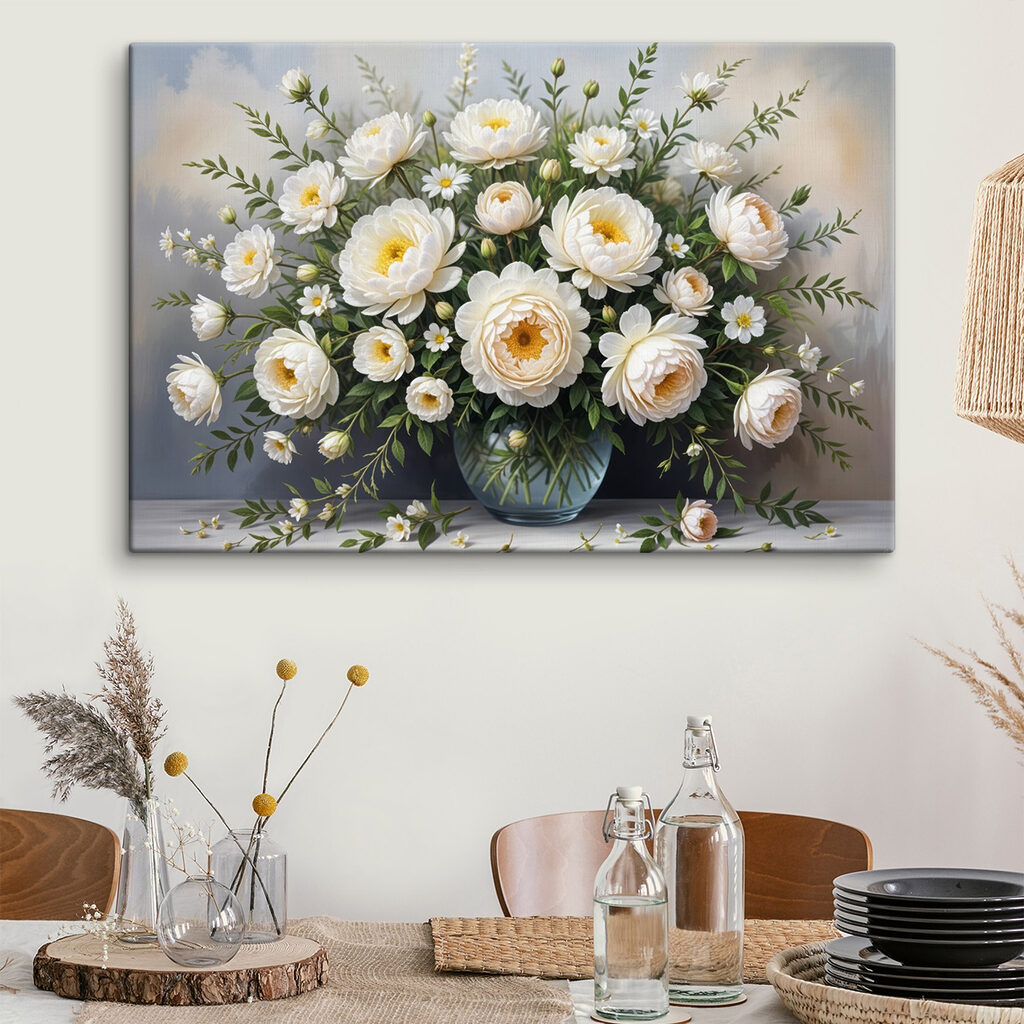 Vase mit weißen Rosen — Interieur 2