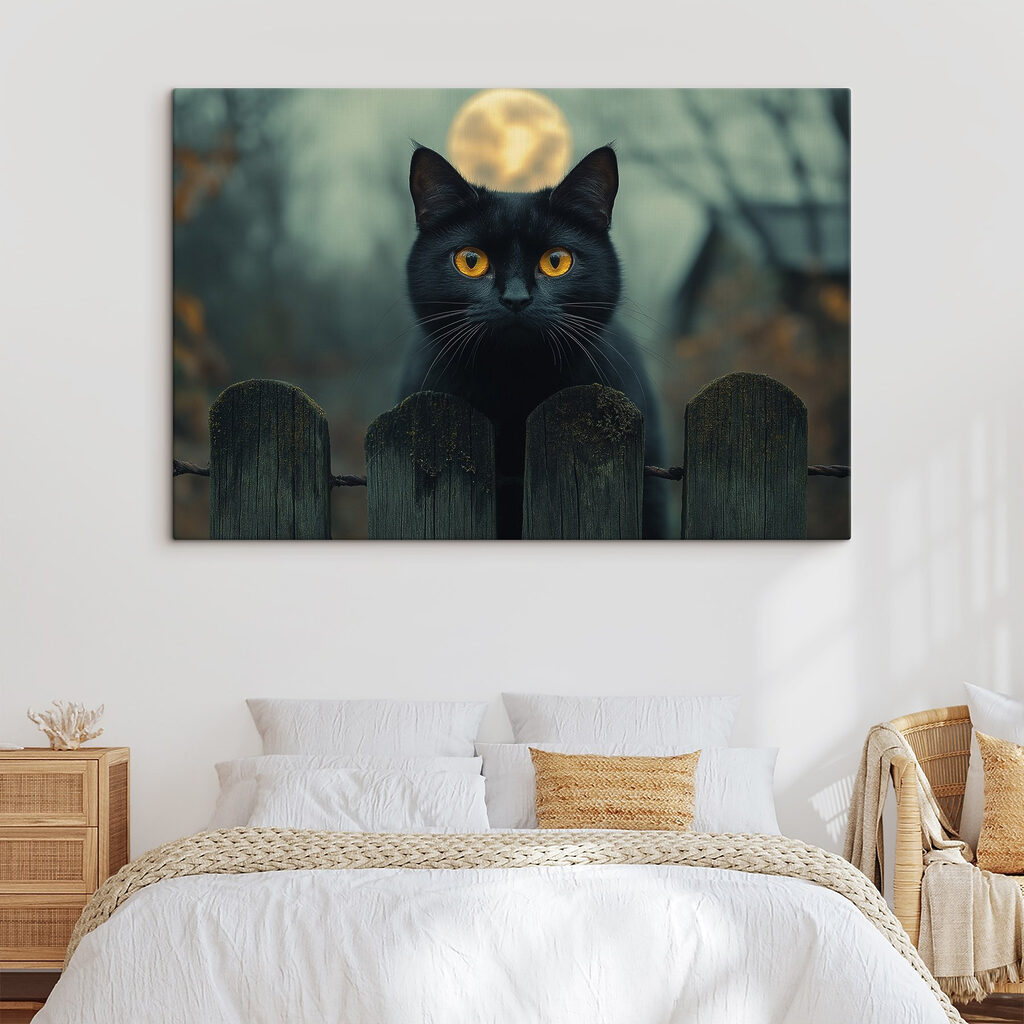 Katze am nächtlichen Zaun — Interieur 1