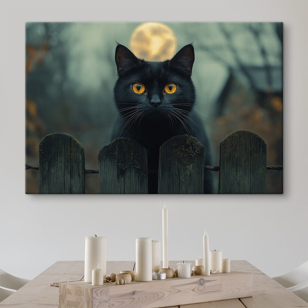Katze am nächtlichen Zaun — Interieur 2